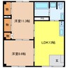 Ｒハウス仏生寺 2LDKの間取り