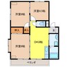 シティパレスB 3DKの間取り