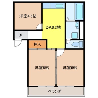 間取図 コーポ鮎