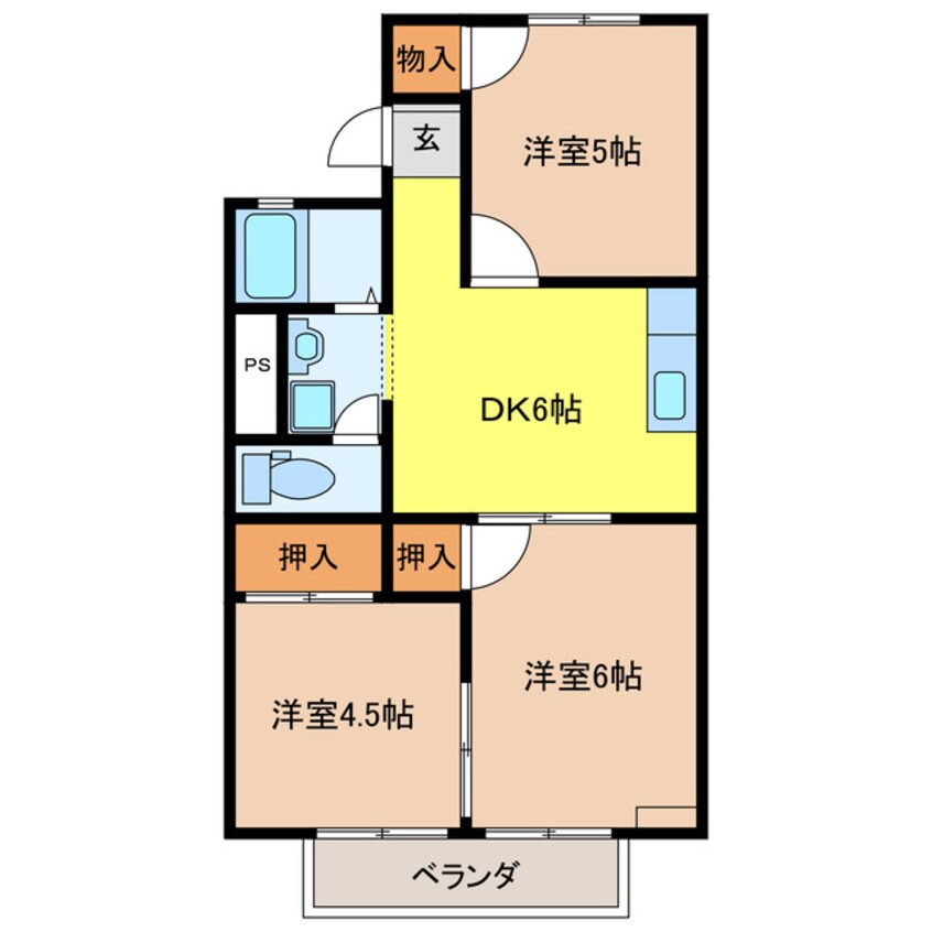 間取図 エルグラン芝原　西棟