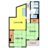 トヨダビル 2LDKの間取り