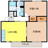 グリンビューわかぞのＩ 2LDKの間取り