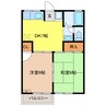 ロイヤル広瀬Ｃ 2DKの間取り