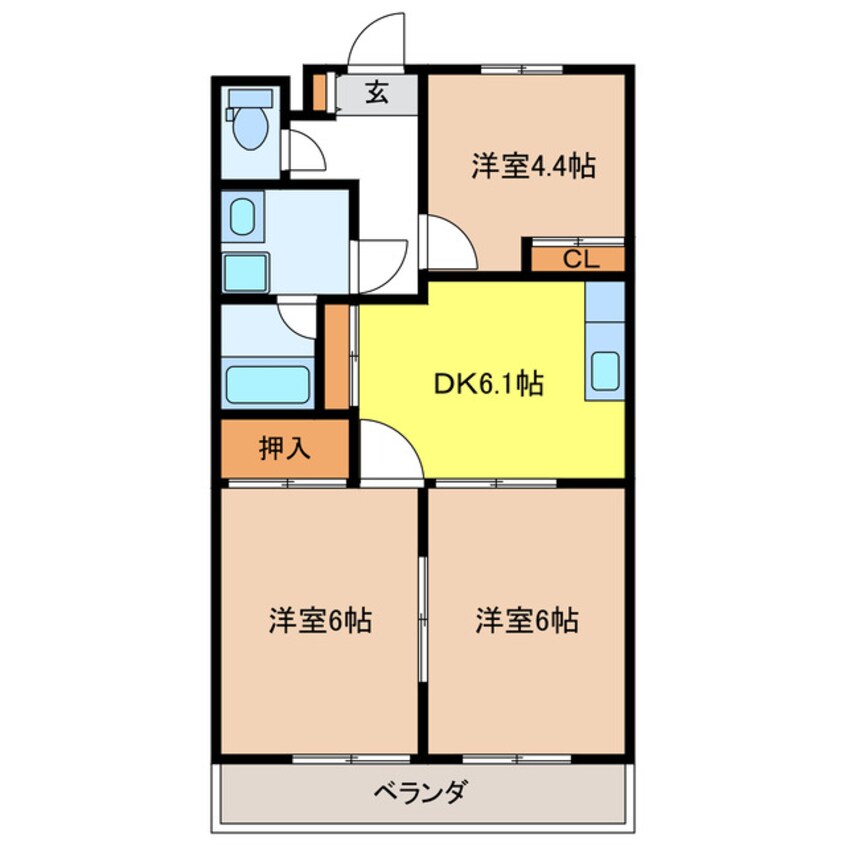 間取図 エポックハイムけんせい　Ｅ