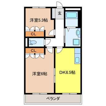 間取図 サンライズ棚橋　Ⅱ