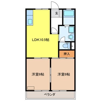 間取図 エポックハイムけんせい　Ｄ