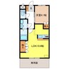 スプリング　デザイヤー 1LDKの間取り