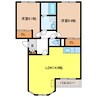 オアシス瑞穂 2LDKの間取り
