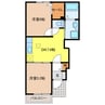 レイール　Ⅱ棟 2DKの間取り