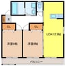 クリスタルパレス 2LDKの間取り