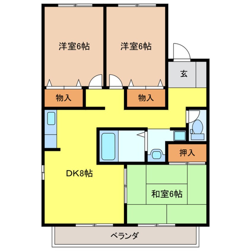 間取図 パストラル北方B