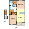 クレールⅡ 2LDKの間取り