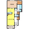 グラースB 1LDKの間取り