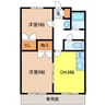 綾Ⅱ 2DKの間取り