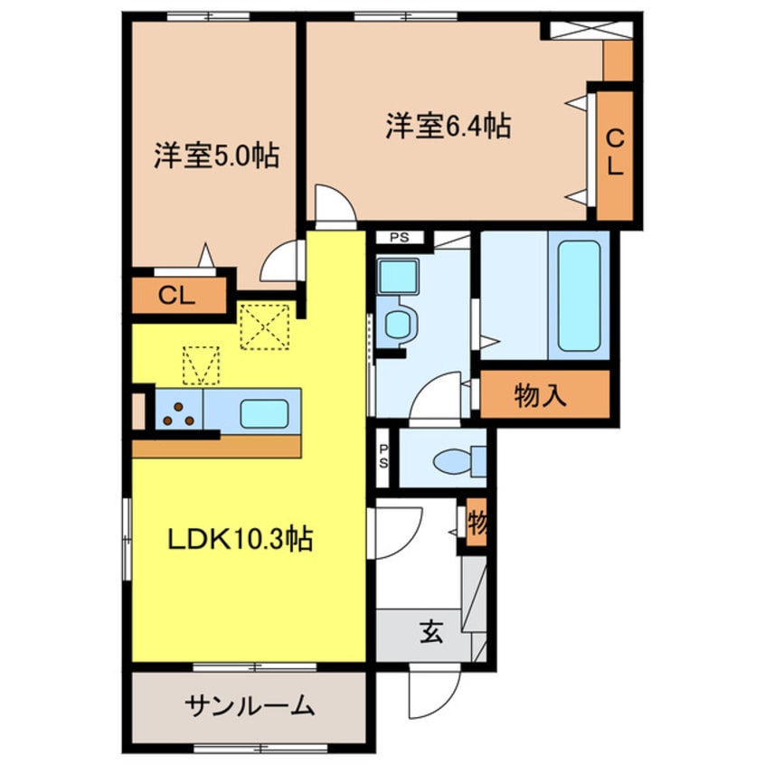 間取図 シエル　ブルー