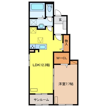 間取図 プロスペリタ河渡長良川　N