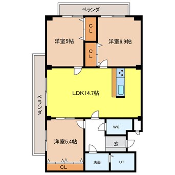 間取図 ロイヤル芝原　南館