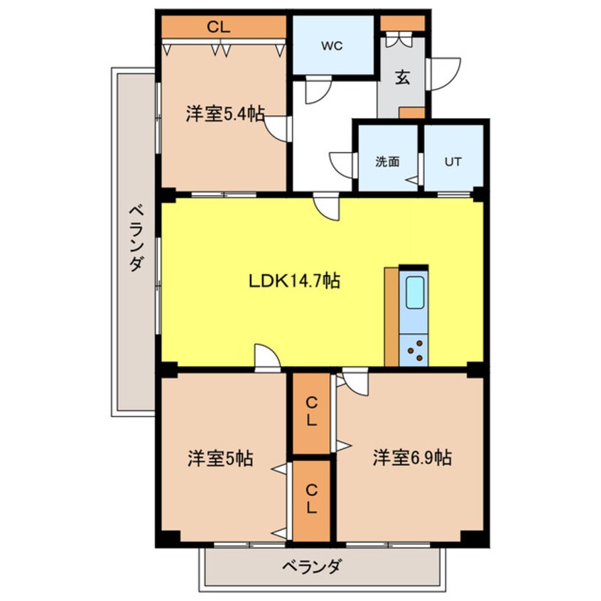 間取図 ロイヤル芝原　南館