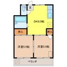メゾンサンリフレッシュ 2DKの間取り
