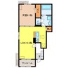 ノアムールカA 1LDKの間取り