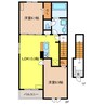 ノアムールカB 2LDKの間取り