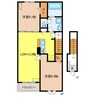 ノアムールカB 2LDKの間取り