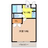 LIBERTY穂積 1Kの間取り