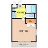 LIBERTY穂積 1Kの間取り