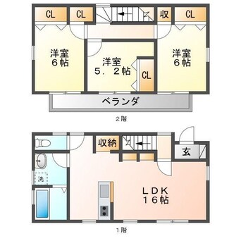 間取図 キュービック大垣墨俣　B