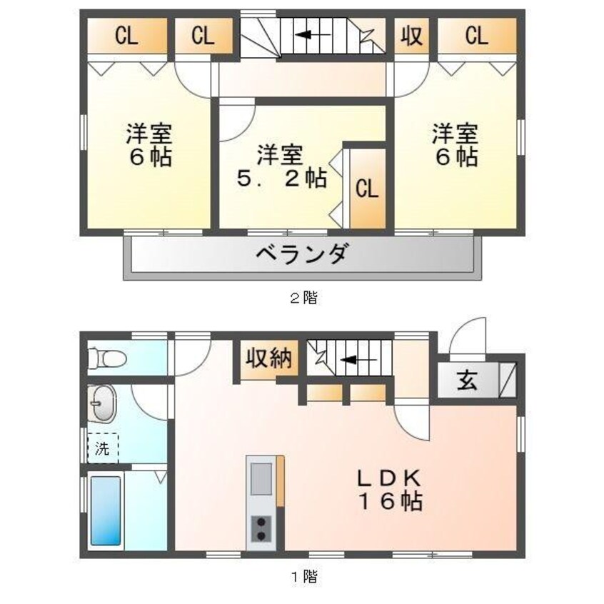 間取図 キュービック大垣墨俣　B
