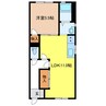 ムーディ栗山 1LDKの間取り