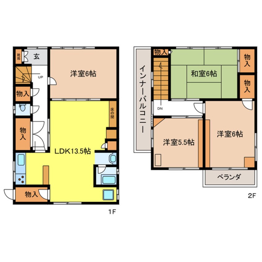 間取図 U様牛牧貸家