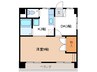 ロイヤル岩倉 1DKの間取り