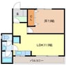 松原マンション 1LDKの間取り
