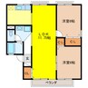 サンビューラ仙道 2LDKの間取り