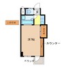 アカディーム　Ⅱ 1Rの間取り