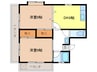 ＯＤＫハイツＢ棟 2DKの間取り