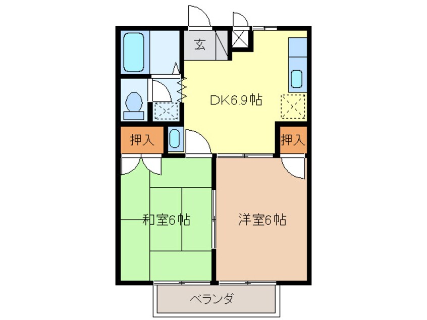 間取図 コーポリュウノス