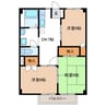 若竹ハイツ 3DKの間取り
