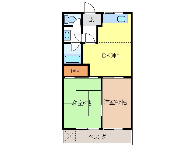 間取り図 サンハイツＮＡＷＡ　Ｂ棟