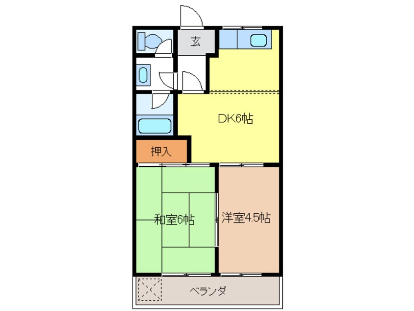 間取図 サンハイツＮＡＷＡ　Ｂ棟