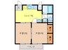 フラット鷺山 2DKの間取り
