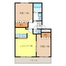 アリエス不二 2LDKの間取り
