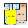 SOCIA長良 1DKの間取り