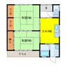 佐藤貸家 2DKの間取り