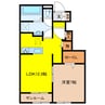 グラシオッソⅢ 1LDKの間取り