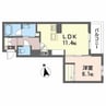 シャーメゾン長良セントラル 1LDKの間取り