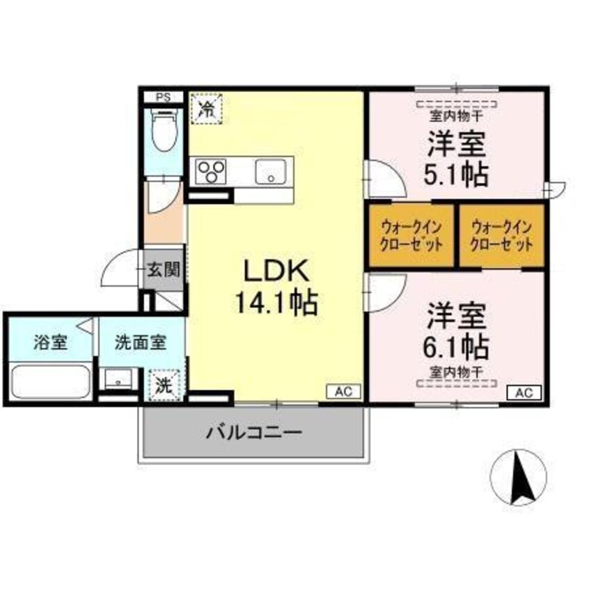 間取図 セレスティア福光西　WEST