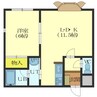 シャルル大手町 1LDKの間取り