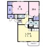 クラール山の手弐番館 2LDKの間取り